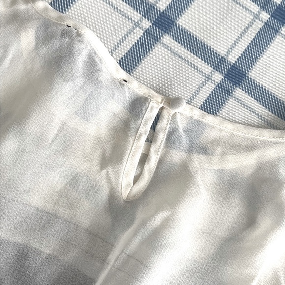 F21 Navy and Cream Sheer Collar A-line Dress - Picture 2 of 4